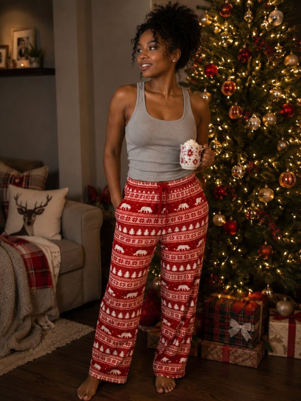 Wondershop at Target Polar Bear Fair Isle Fleece Pajama Pants – Size Large